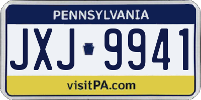 PA license plate JXJ9941