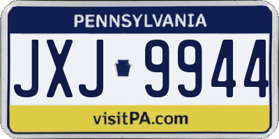PA license plate JXJ9944