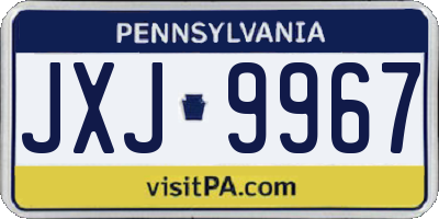 PA license plate JXJ9967