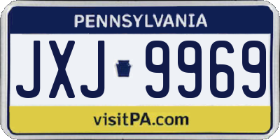 PA license plate JXJ9969