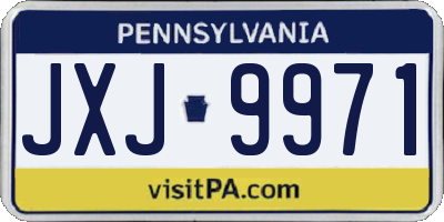 PA license plate JXJ9971