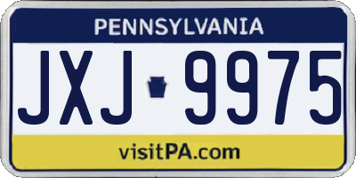 PA license plate JXJ9975