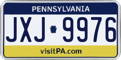 PA license plate JXJ9976