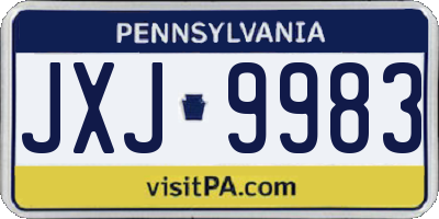PA license plate JXJ9983