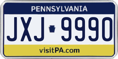 PA license plate JXJ9990