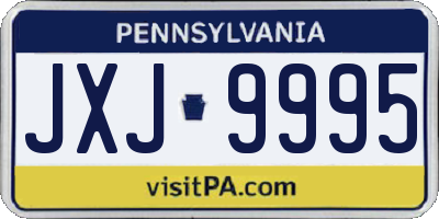 PA license plate JXJ9995