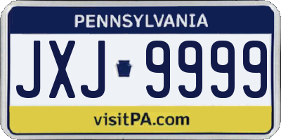 PA license plate JXJ9999