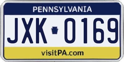 PA license plate JXK0169