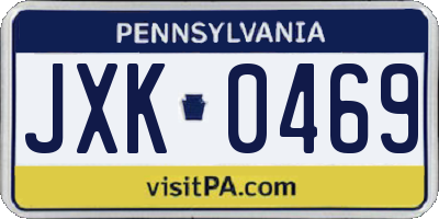 PA license plate JXK0469