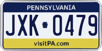 PA license plate JXK0479