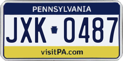 PA license plate JXK0487