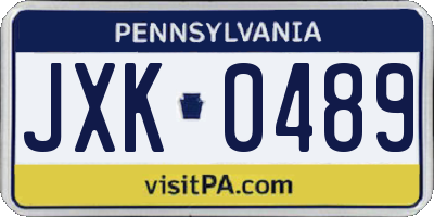 PA license plate JXK0489