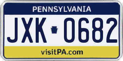 PA license plate JXK0682