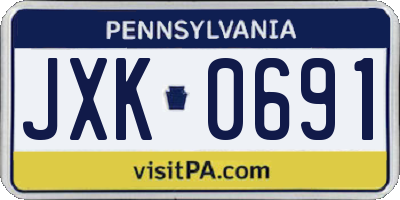 PA license plate JXK0691