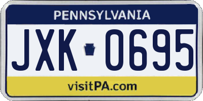 PA license plate JXK0695