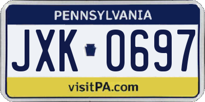 PA license plate JXK0697