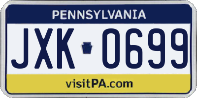 PA license plate JXK0699