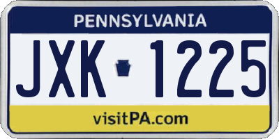 PA license plate JXK1225