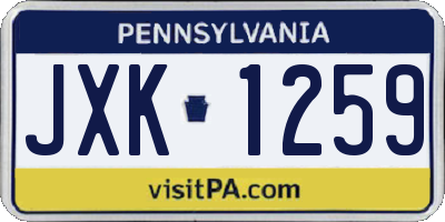PA license plate JXK1259
