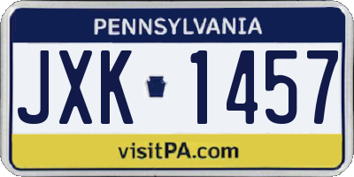 PA license plate JXK1457