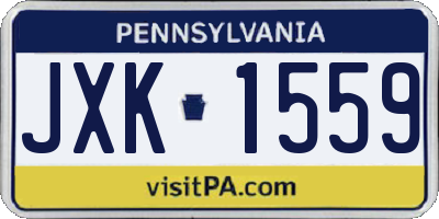 PA license plate JXK1559