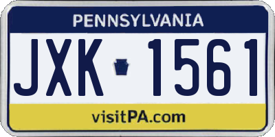 PA license plate JXK1561