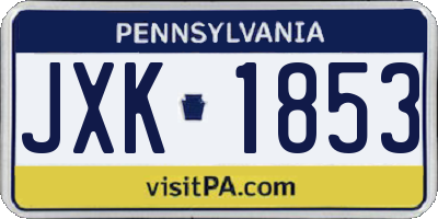 PA license plate JXK1853