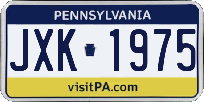 PA license plate JXK1975