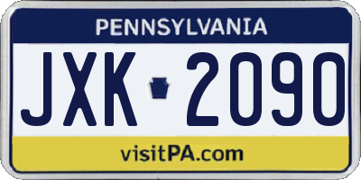 PA license plate JXK2090