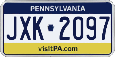 PA license plate JXK2097