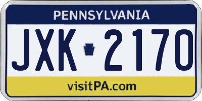 PA license plate JXK2170