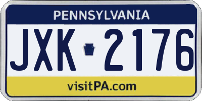 PA license plate JXK2176