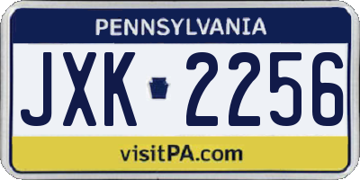 PA license plate JXK2256