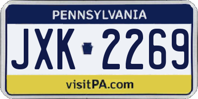 PA license plate JXK2269