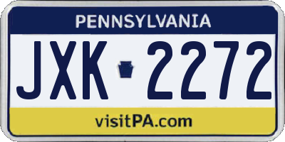 PA license plate JXK2272