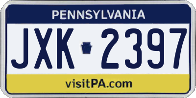 PA license plate JXK2397