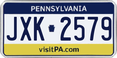 PA license plate JXK2579