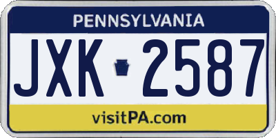 PA license plate JXK2587