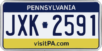 PA license plate JXK2591