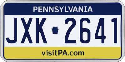 PA license plate JXK2641