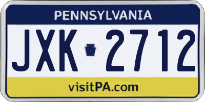 PA license plate JXK2712