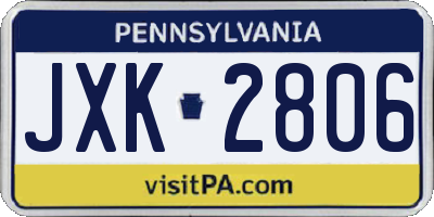 PA license plate JXK2806