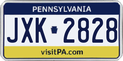 PA license plate JXK2828