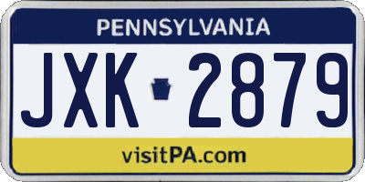 PA license plate JXK2879