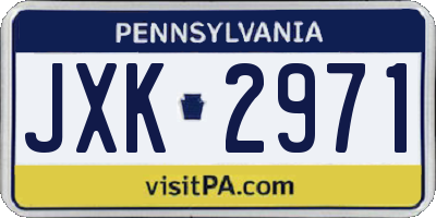 PA license plate JXK2971