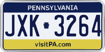 PA license plate JXK3264