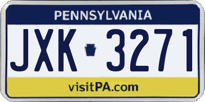 PA license plate JXK3271