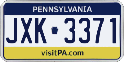 PA license plate JXK3371