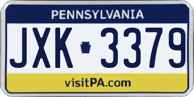PA license plate JXK3379