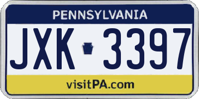 PA license plate JXK3397